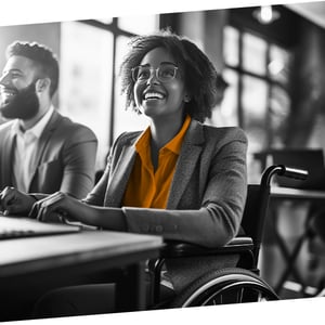 Young-woman-in-a-wheelchair-working-at-a-laptop