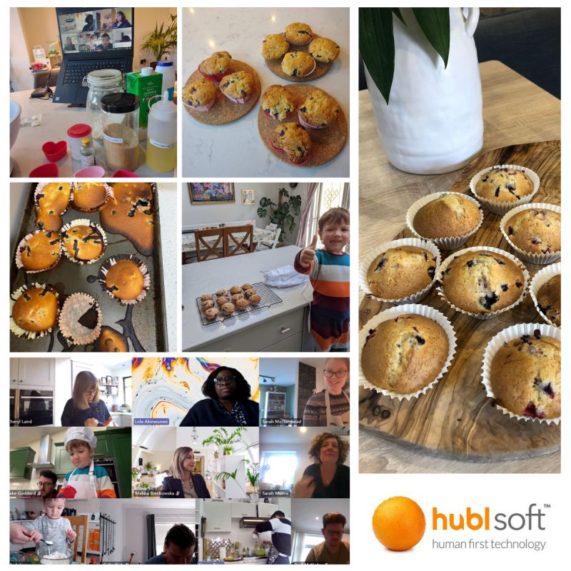 A montage of images from our muffin baking session