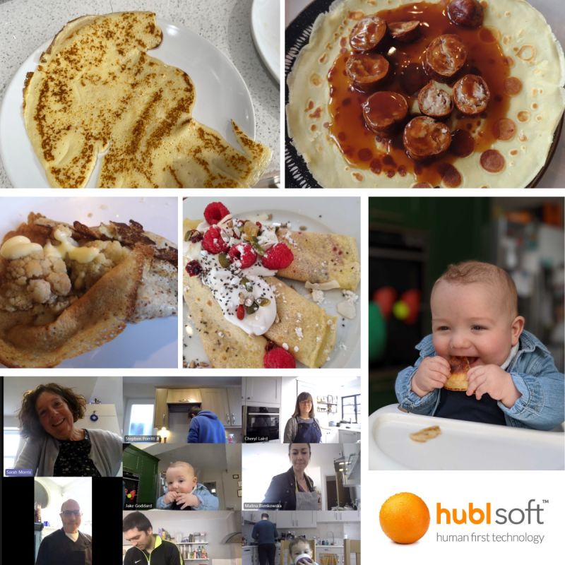 Collage of images from the hublsoft pancake day cook-off